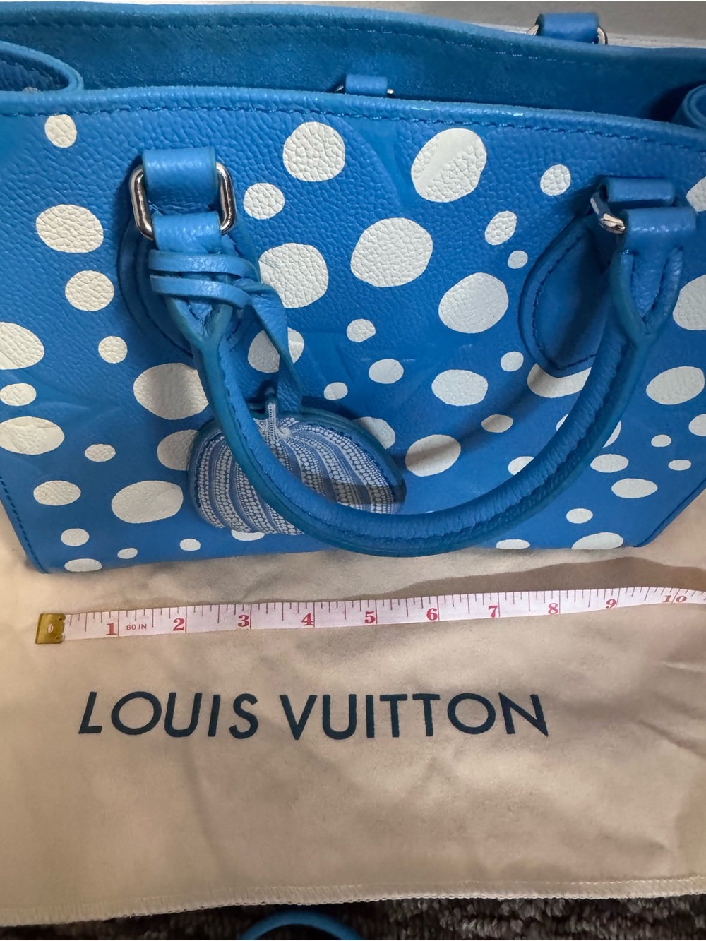 Louis Vuitton Blue and White Polka Dot Tote - Picture 2 of 7